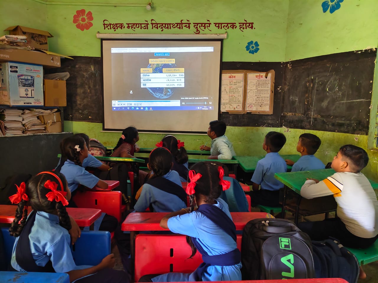 Students at ZP School Wakas in a remote area of Maharashtra