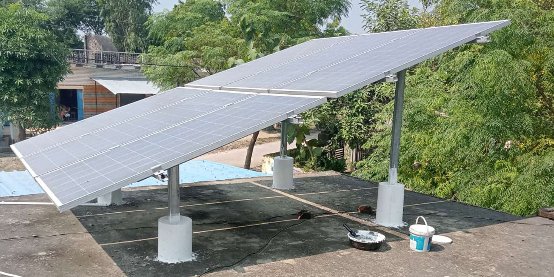 Solar panels installed at a rural health clinic